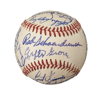 Hall of Famer and Star Multi-Signed Baseball with 19 Signatures including Grove and Gehringer  